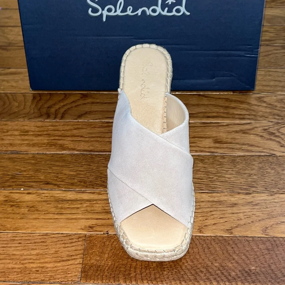 Splendid Britt Espadrilles Platform Wedge Slide Sandals Linen Color Women’s 10